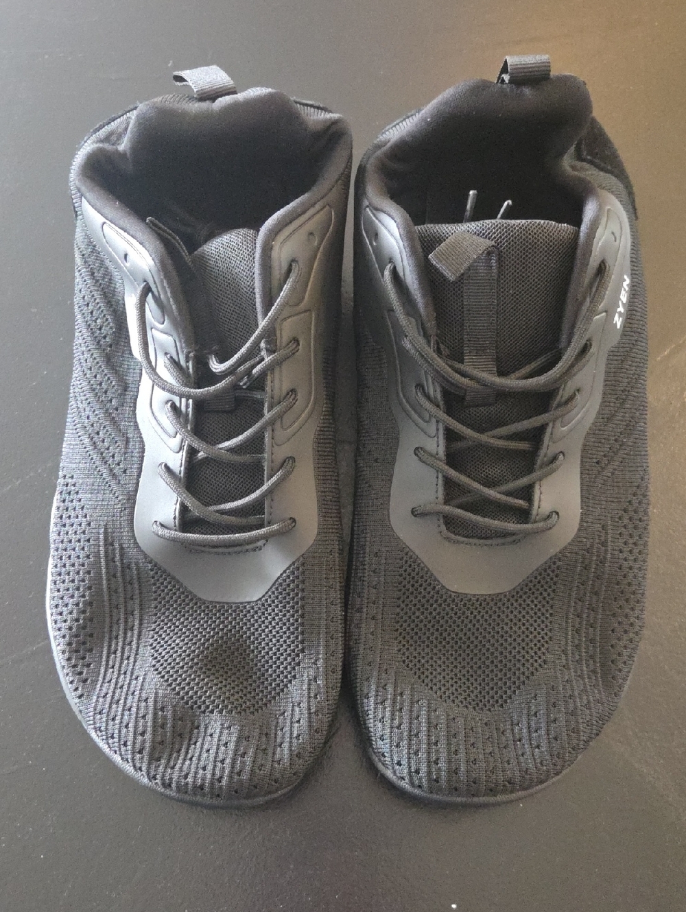 Men's Barefoot Shoes Size 47 Brand New Black Knit Lace-Up Casual Sneakers